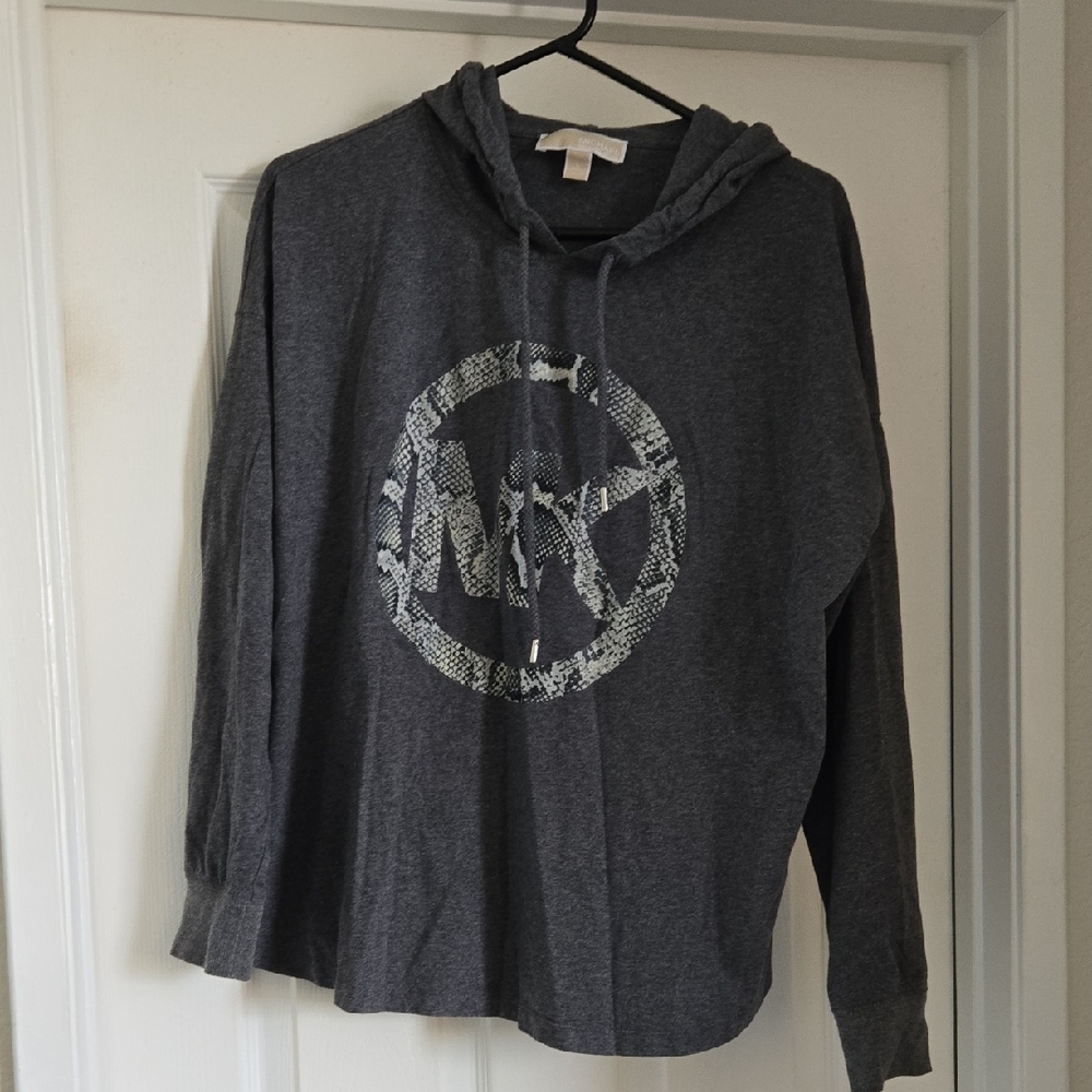 Michael Kors Gray Hooded Sweatshirt with Logo